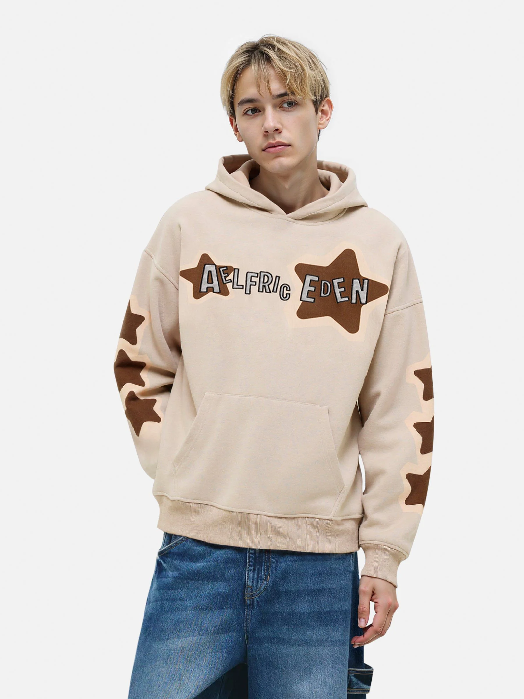 Aelfric Eden Oversized Applique Embroidery Eden Star Pullover Hoodie - Image 2