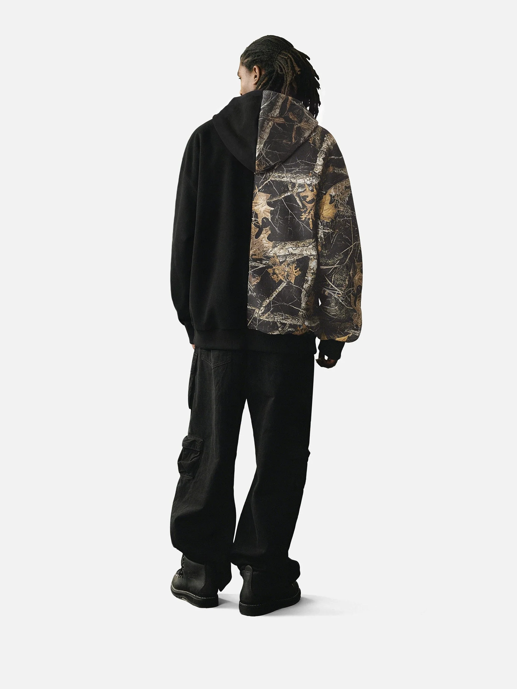 Aelfric Eden Leaf CAMO Graffiti Patchwork Zip Up Hoodie - Image 3