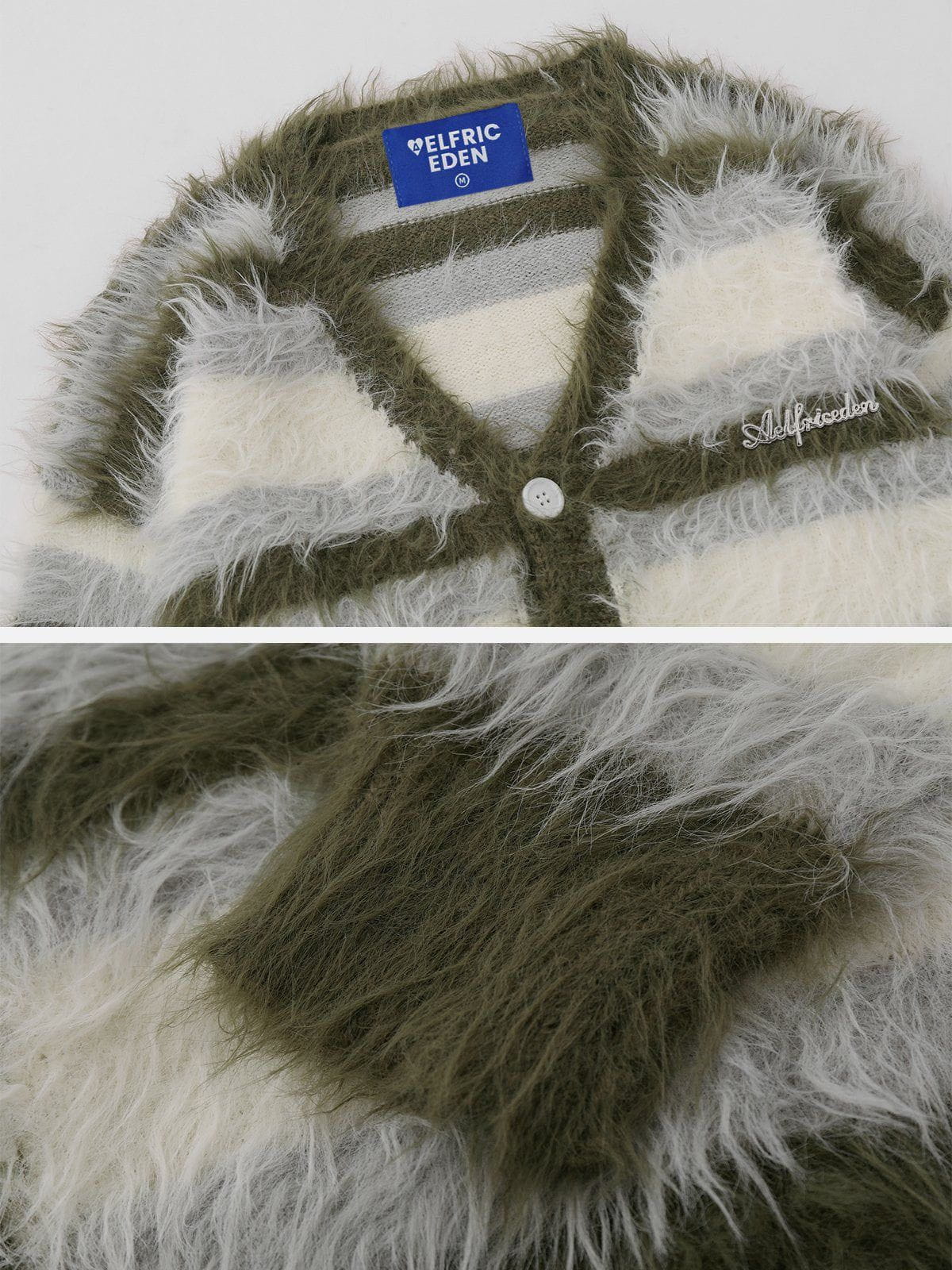 Aelfric Eden Oversized Blocking Striped Cardigans - Image 3