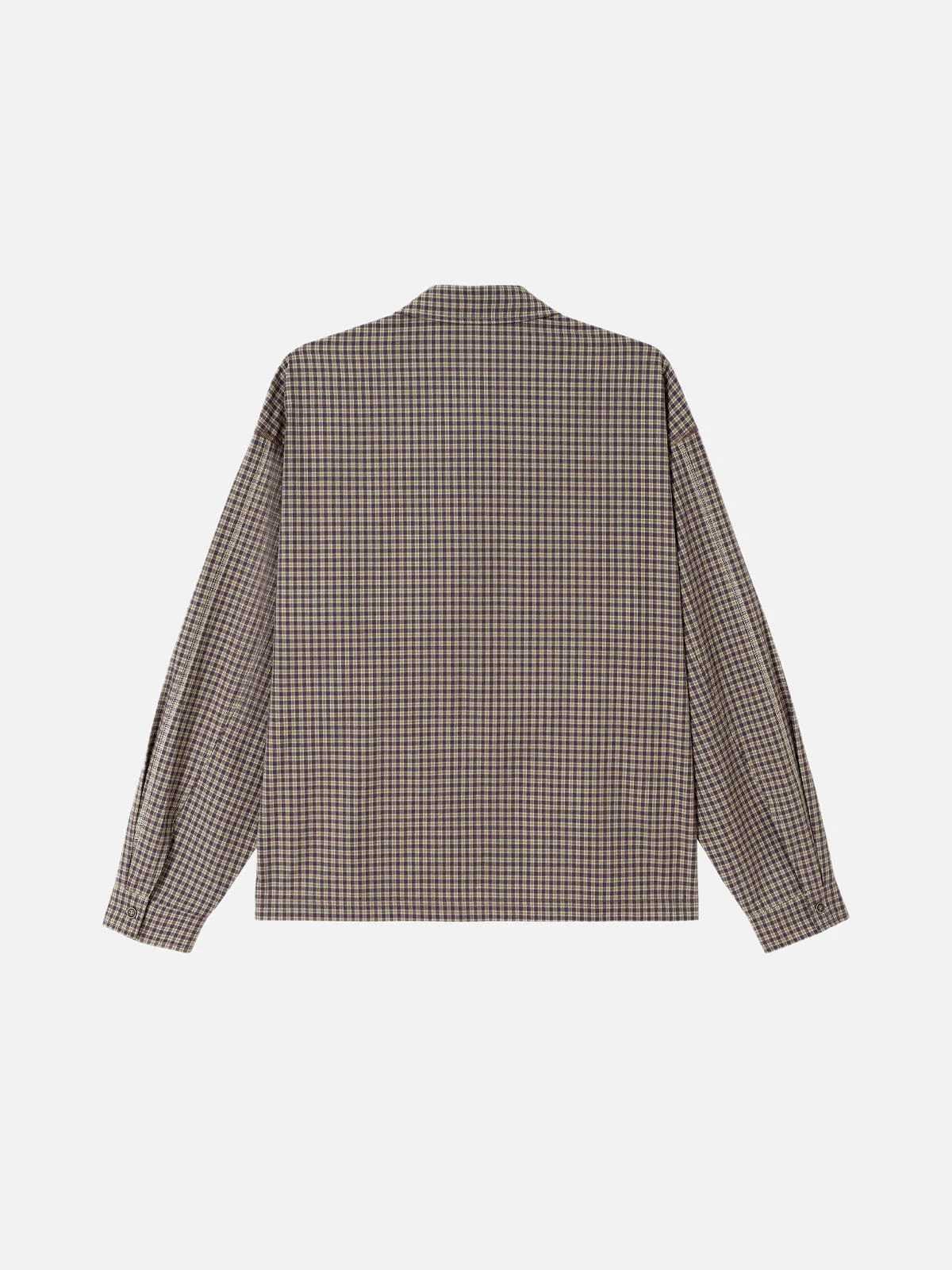 Aelfric Eden Contrast Panel Plaid Polo Long Sleeve Tee - Image 3