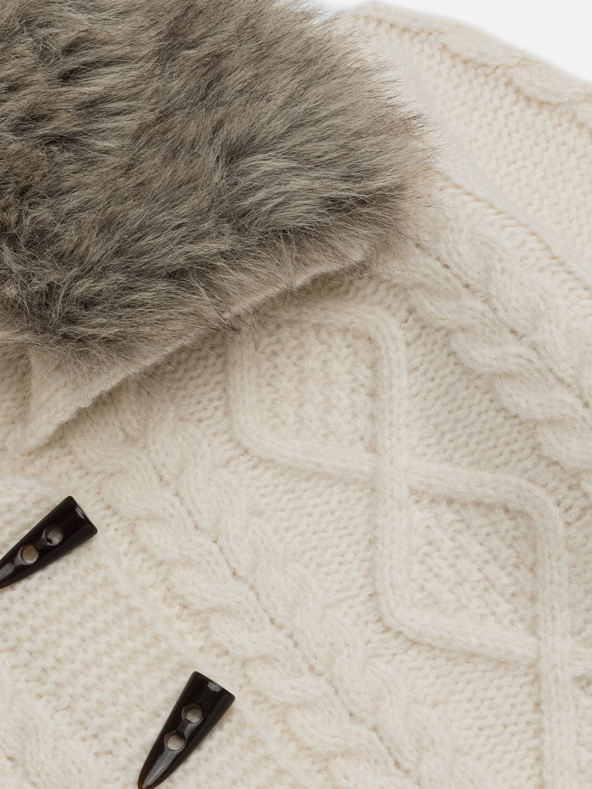 Aelfric Eden Cropped Faux Fur Collar Cardigan - Image 4