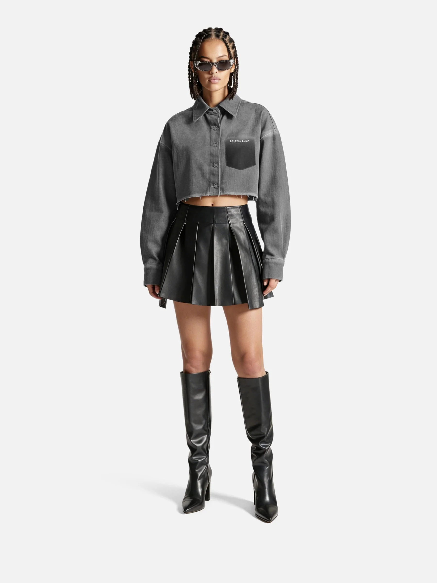 Aelfric Eden Cropped Washed Long Sleeve Shirt - Image 3