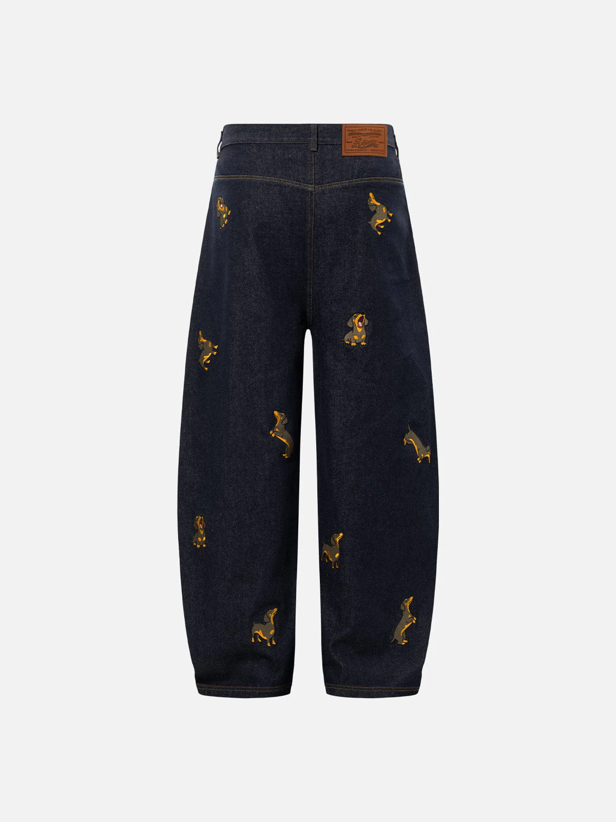 Aelfric Eden Dachshund Embroidered Baggy Jeans - Image 4