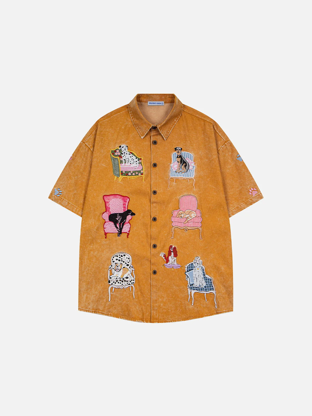 Aelfric Eden Dog Embroidery Short Sleeve Shirt - Image 4