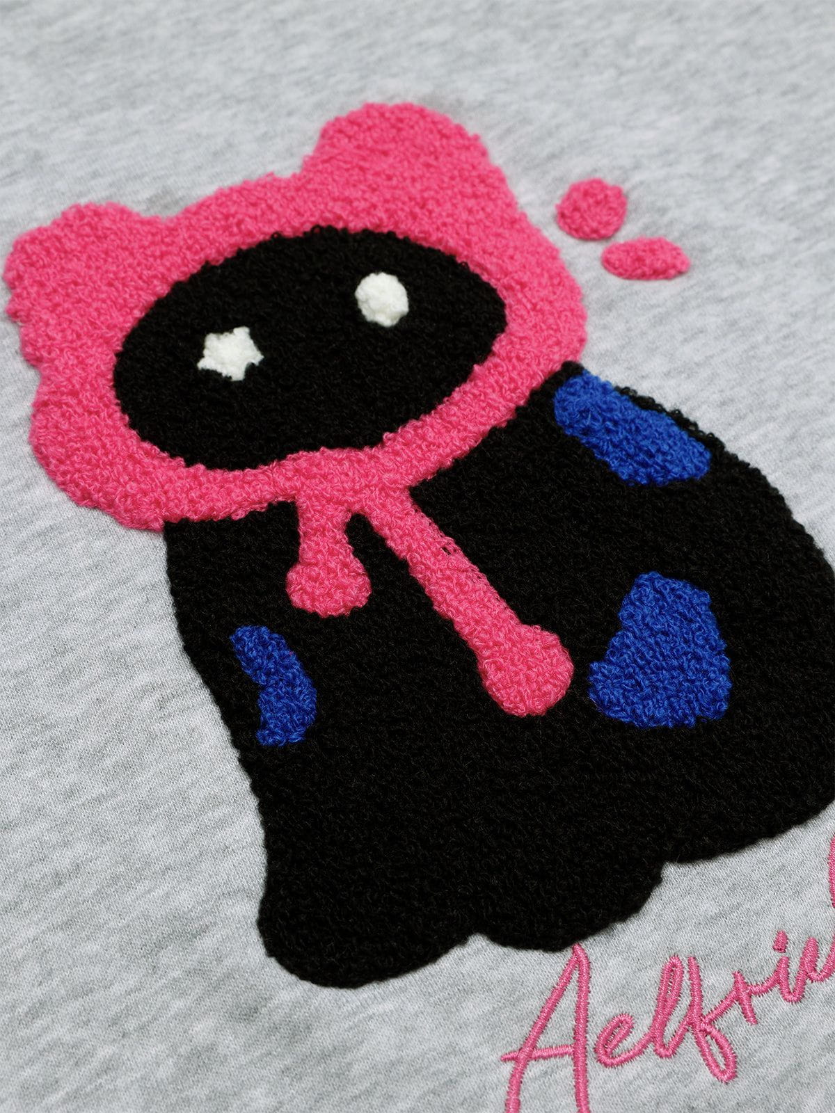 Aelfric Eden Oversized Embroidery Cat Hoodie - Image 3