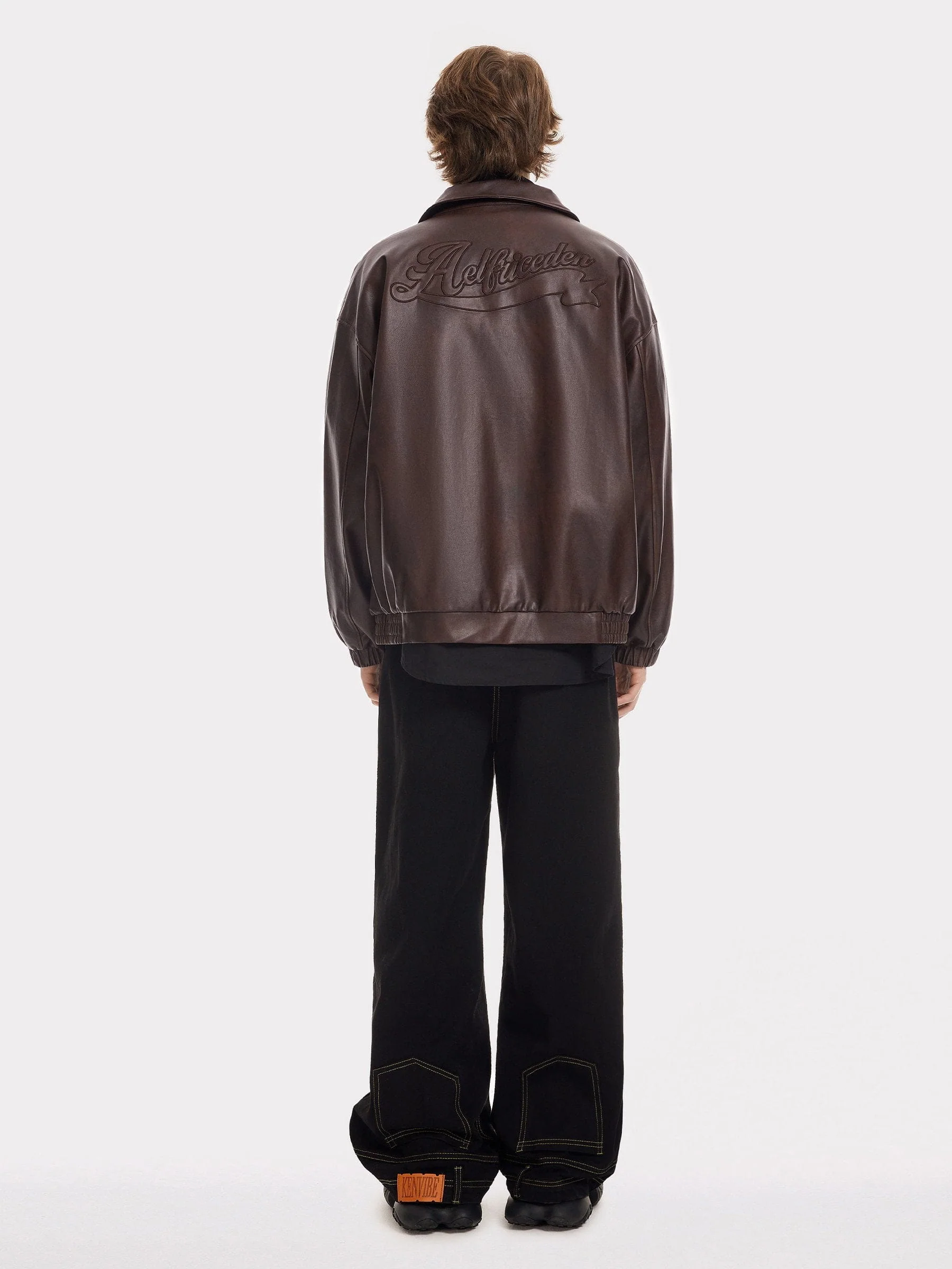 Aelfric Eden Embroidery Faux Leather Jacket - Image 8