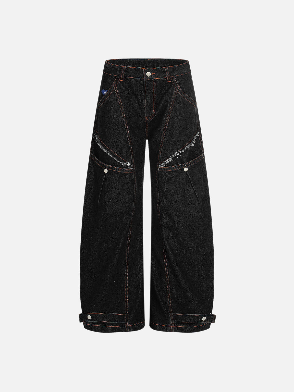 Aelfric Eden Frayed Panel Baggy Barrel Jeans - Image 3