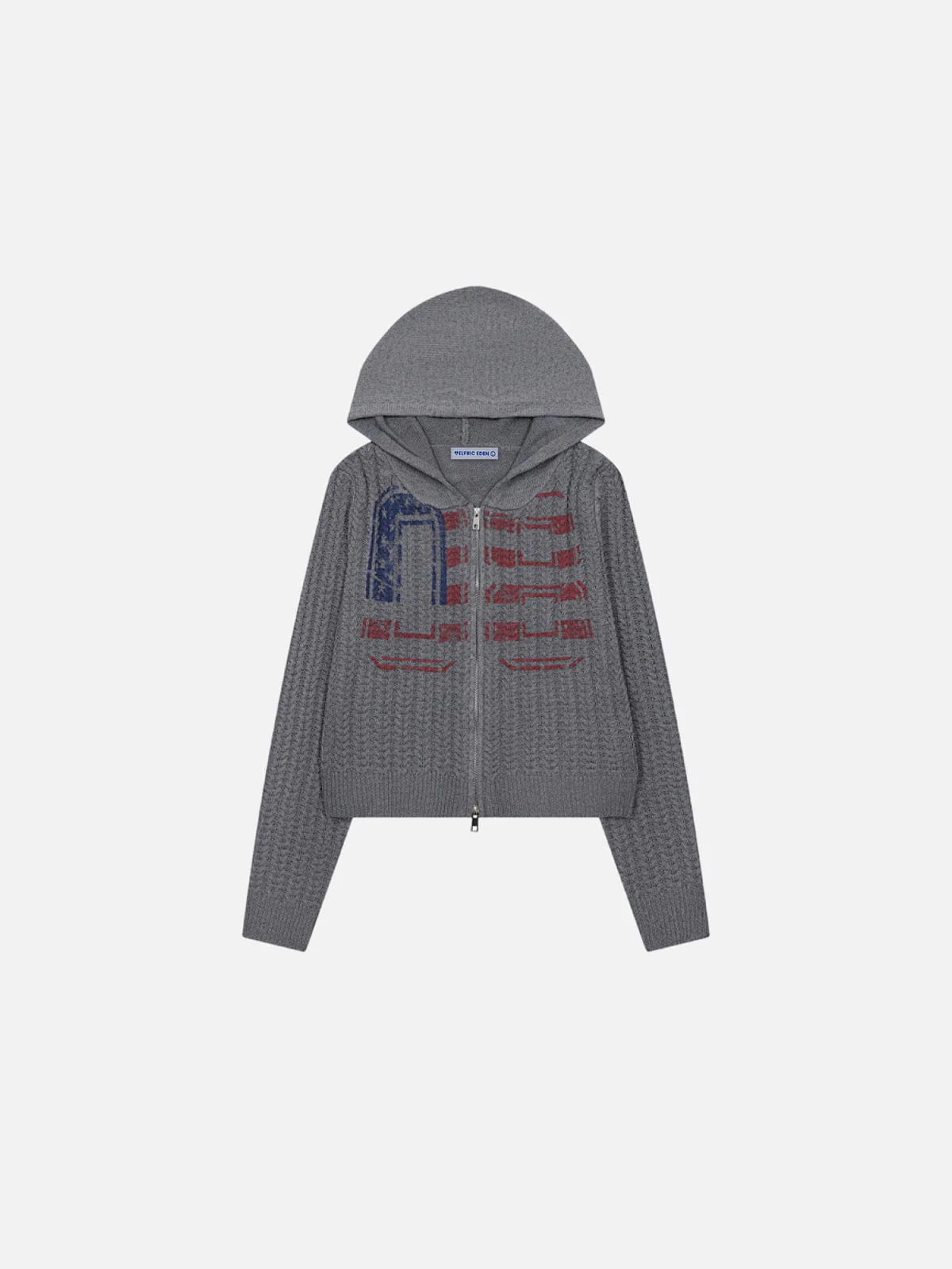 Aelfric Eden Knit Pattern Zip Up Hoodie - Image 2