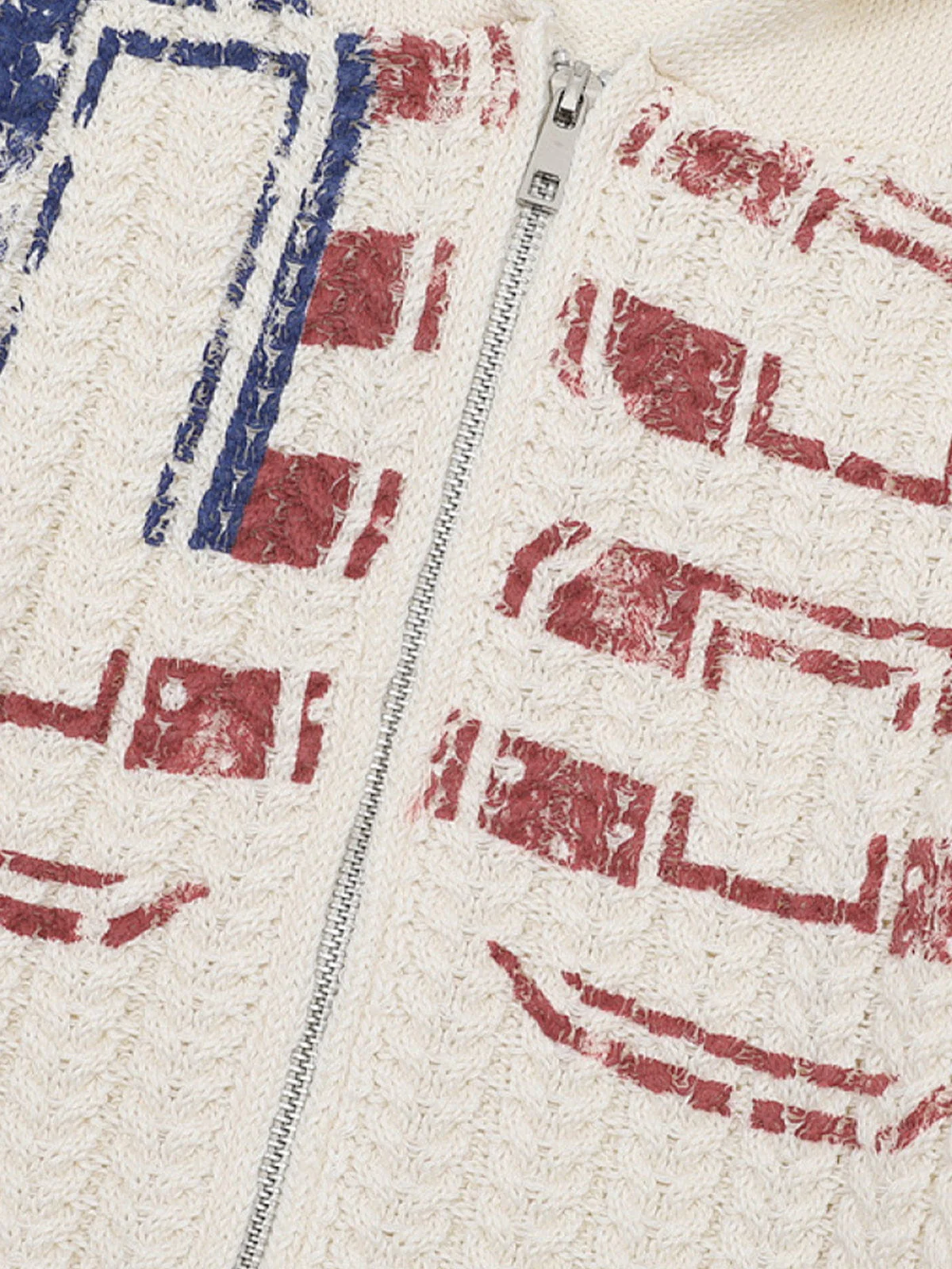 Aelfric Eden Knit Pattern Zip Up Hoodie - Image 4