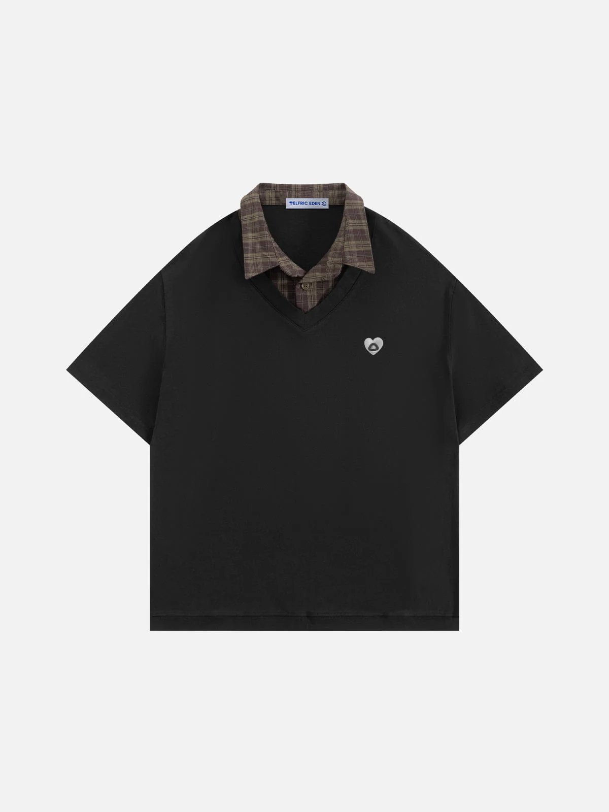 Aelfric Eden Layered Plaid Polo Tee