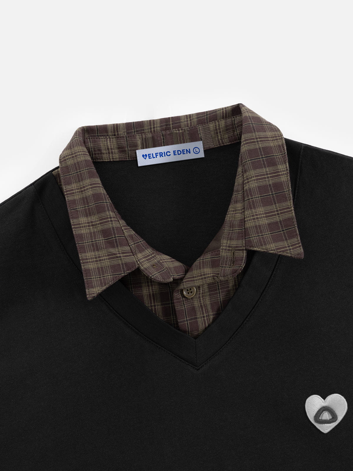 Aelfric Eden Layered Plaid Polo Tee - Image 4