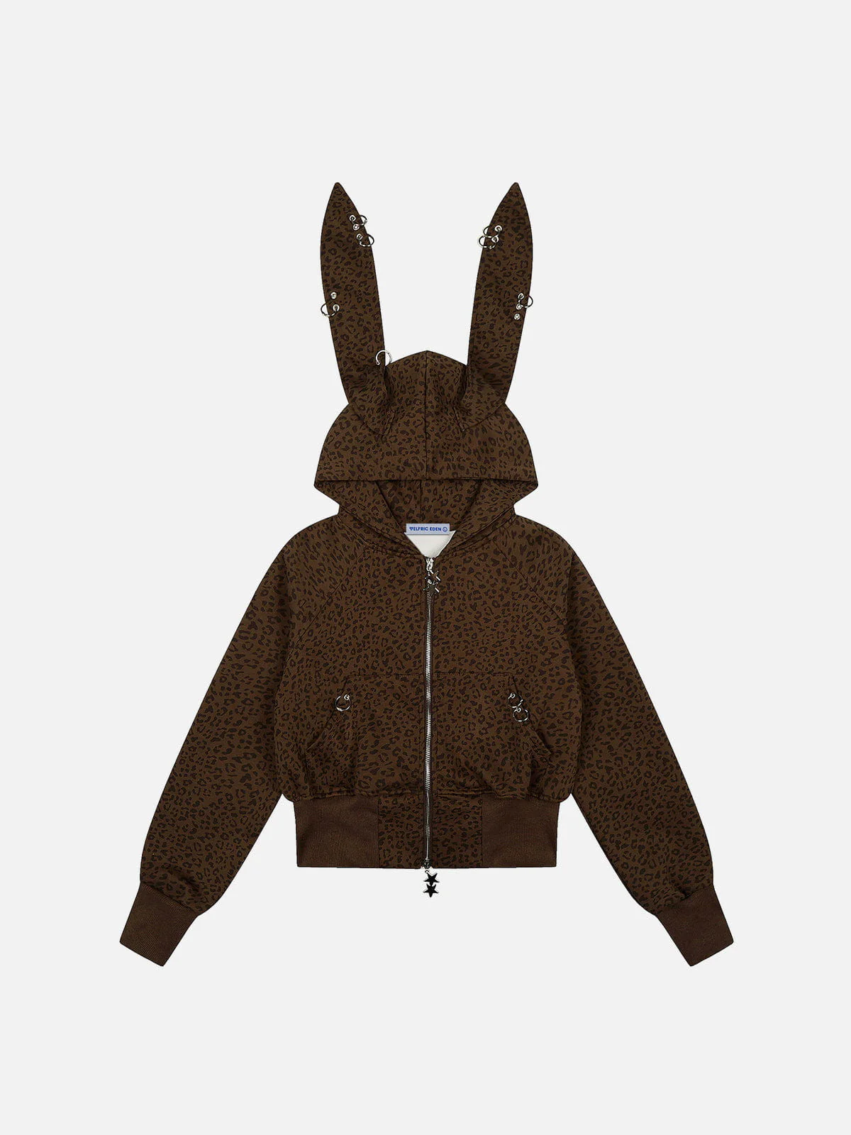 Aelfric Eden Leopard Bunny Ear Zip Up Hoodie - Image 2