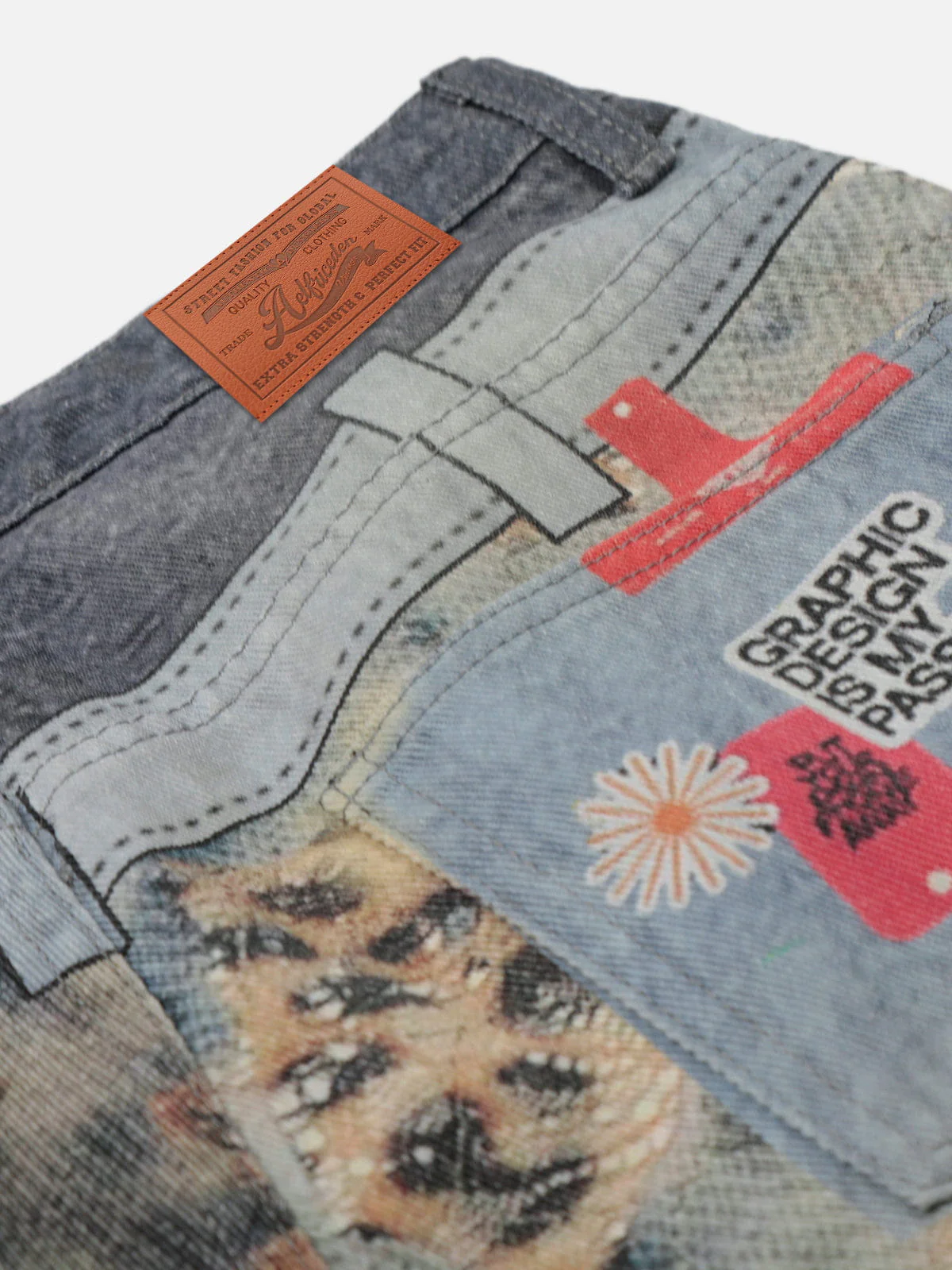 Aelfric Eden Leopard Graphic Jorts - Image 6