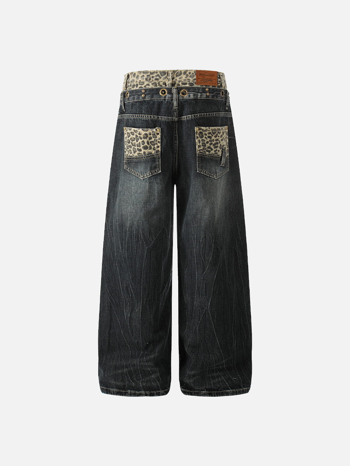 Aelfric Eden Leopard Waist Studded Baggy Jeans - Image 3