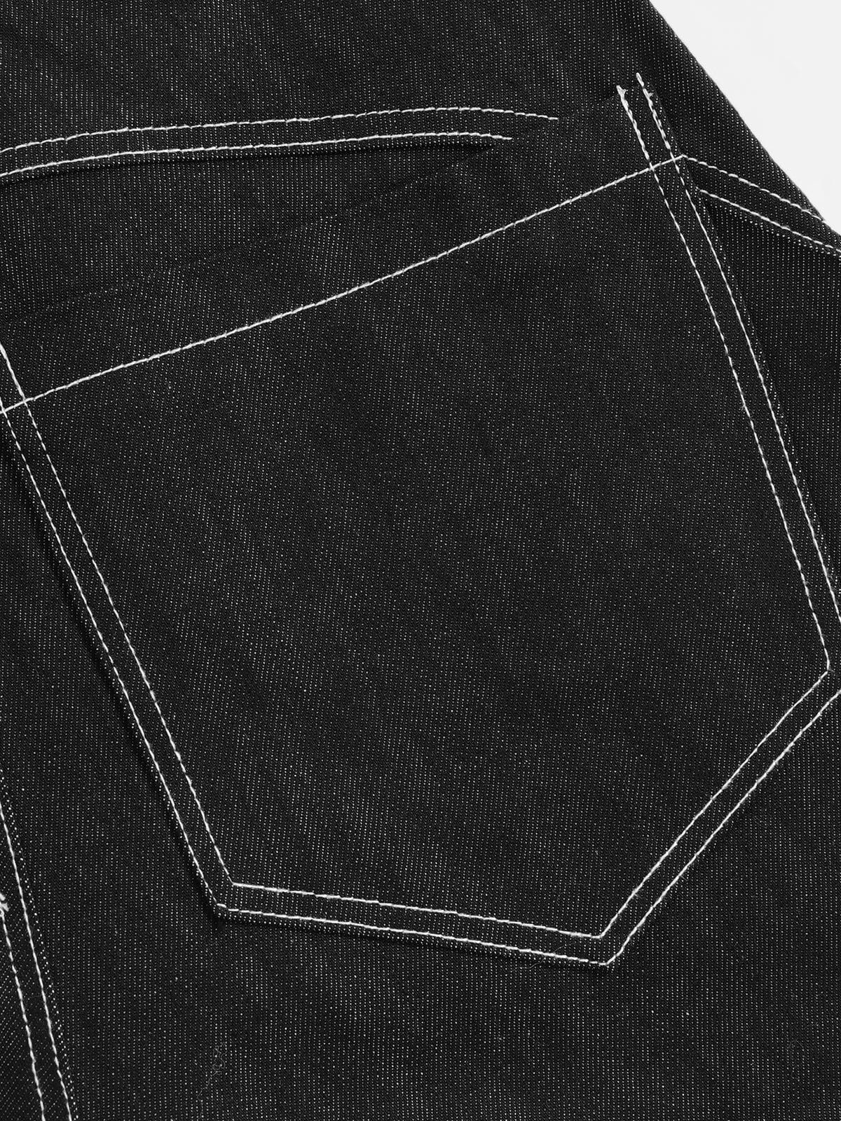 Aelfric Eden Metal Button Raw Baggy Barrel Jeans - Image 7