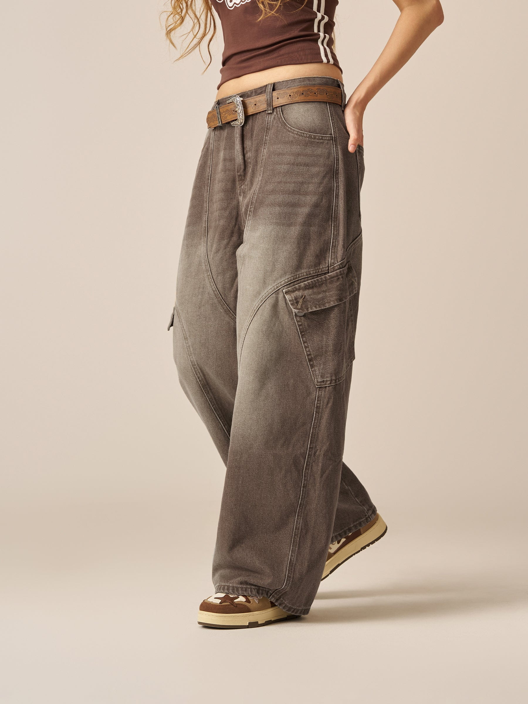 Aelfric Eden Washed Baggy Barrel Jeans - Image 5