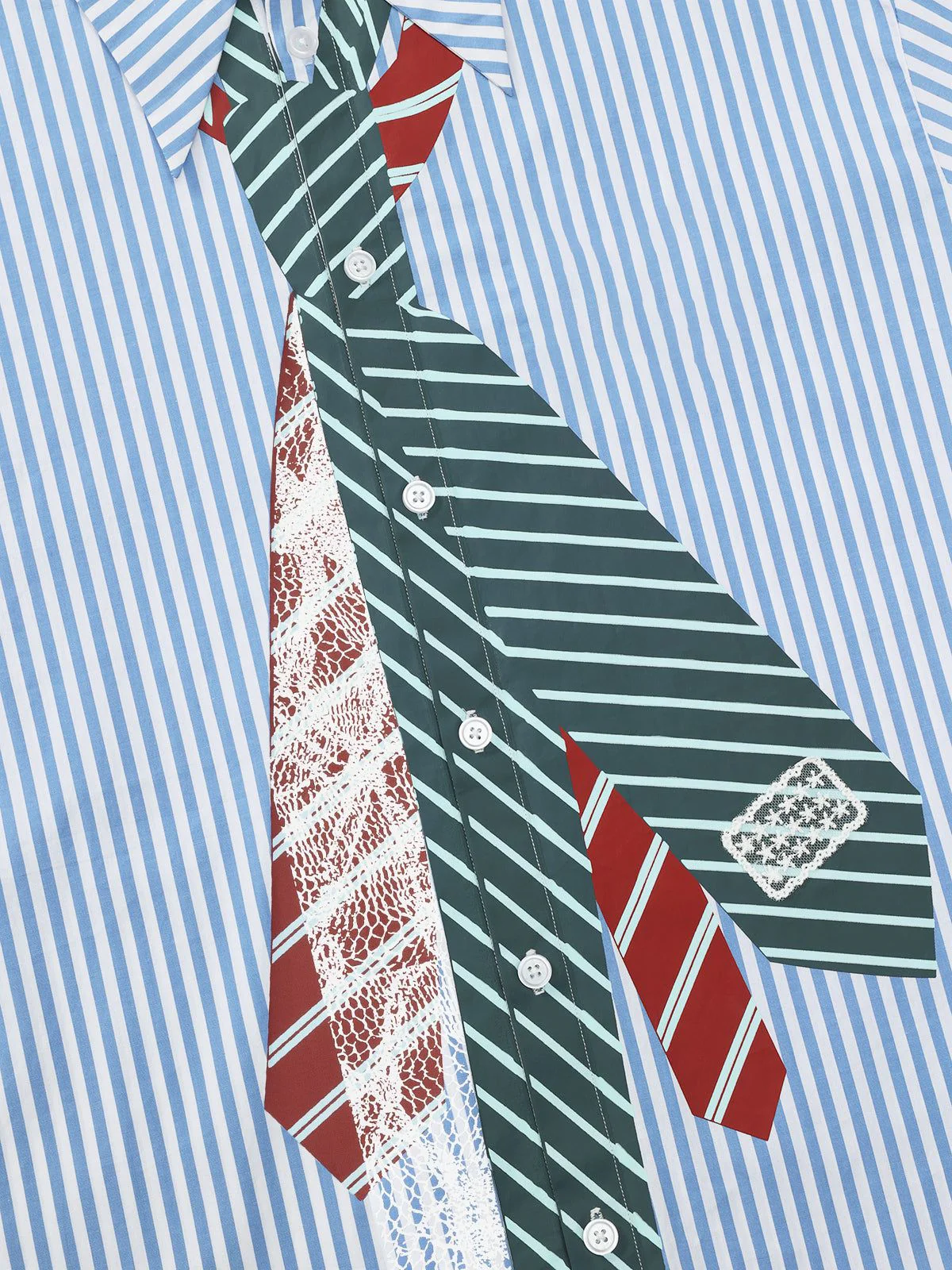 Aelfric Eden Necktie Graphic Stripe Long Sleeve Shirt - Image 9