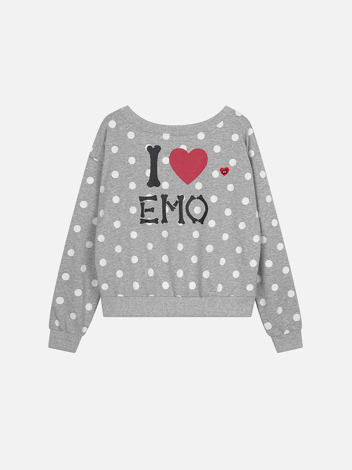 Aelfric Eden Off-The-Shoulder Polka Dot Bow Sweatshirt - Image 3