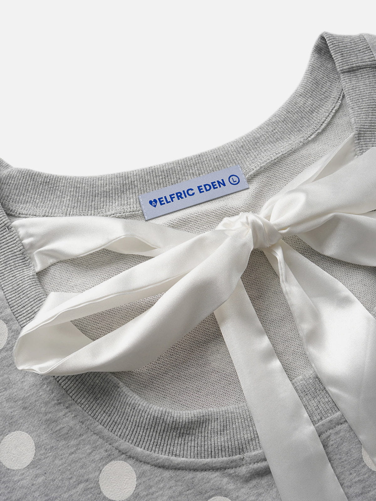 Aelfric Eden Off-The-Shoulder Polka Dot Bow Sweatshirt - Image 4