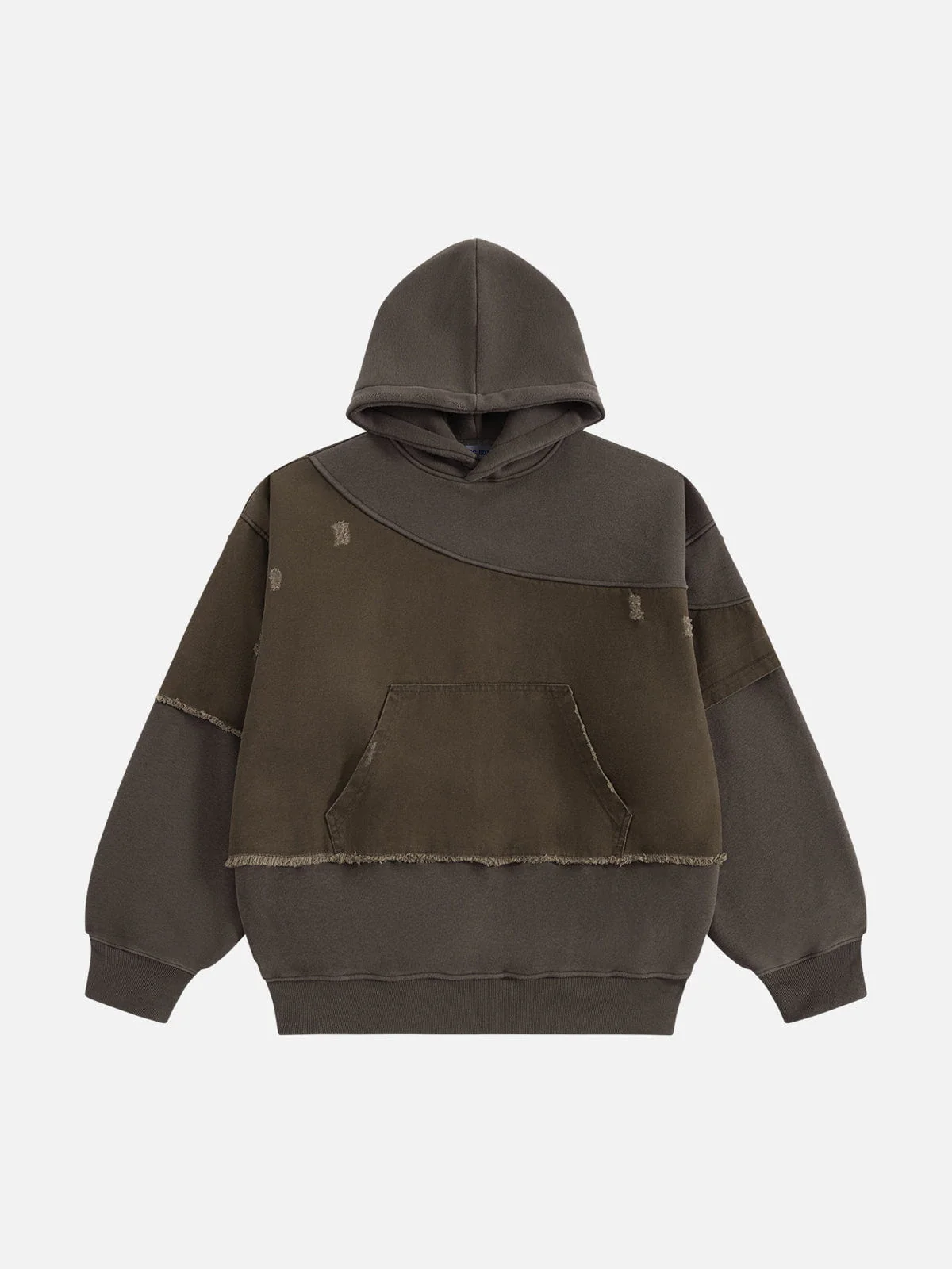 Aelfric Eden Oversized Distressed Panel Pullover Hoodie - Image 2