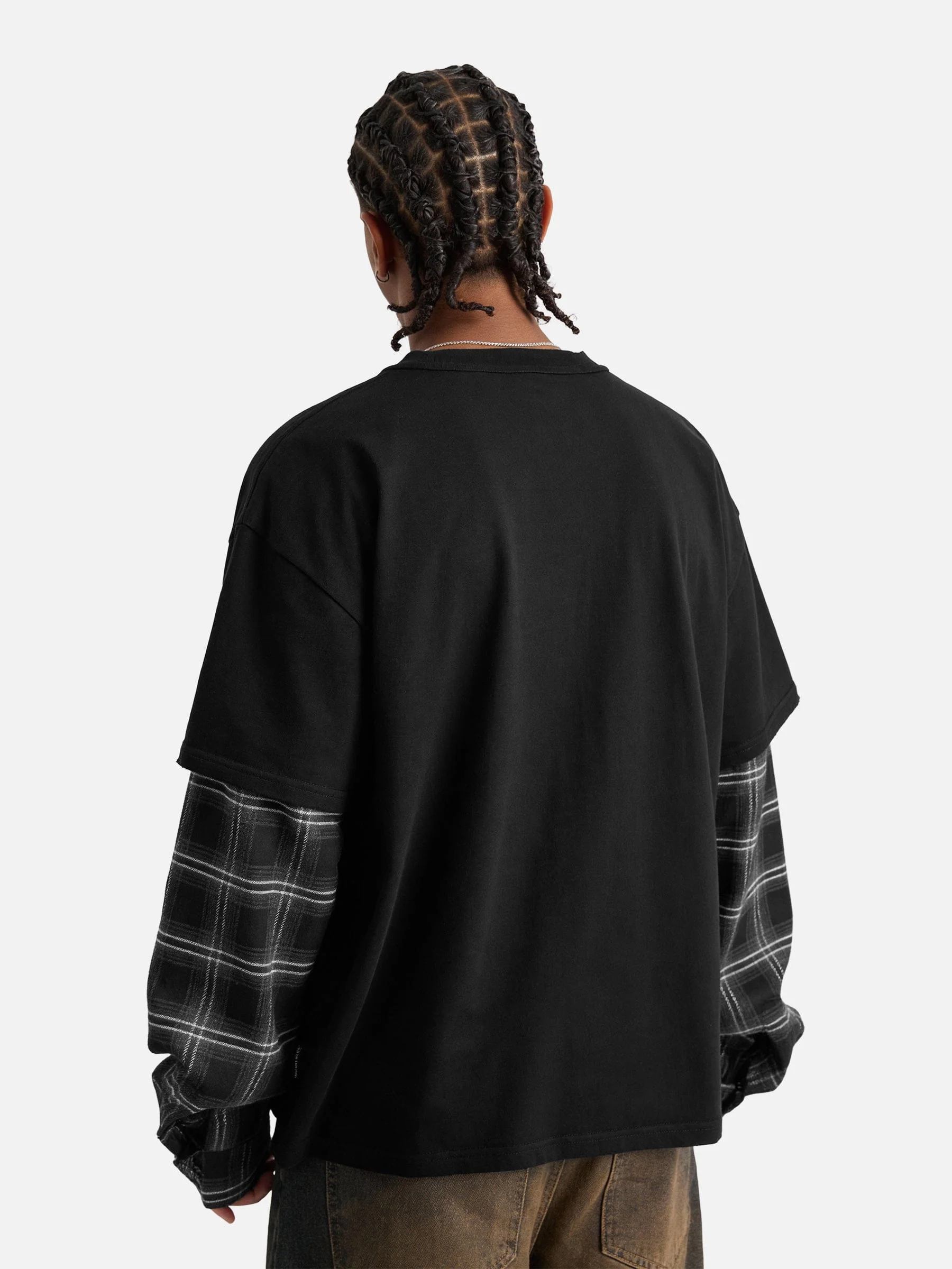 Aelfric Eden Plaid Layered Long Sleeve Tee - Image 3