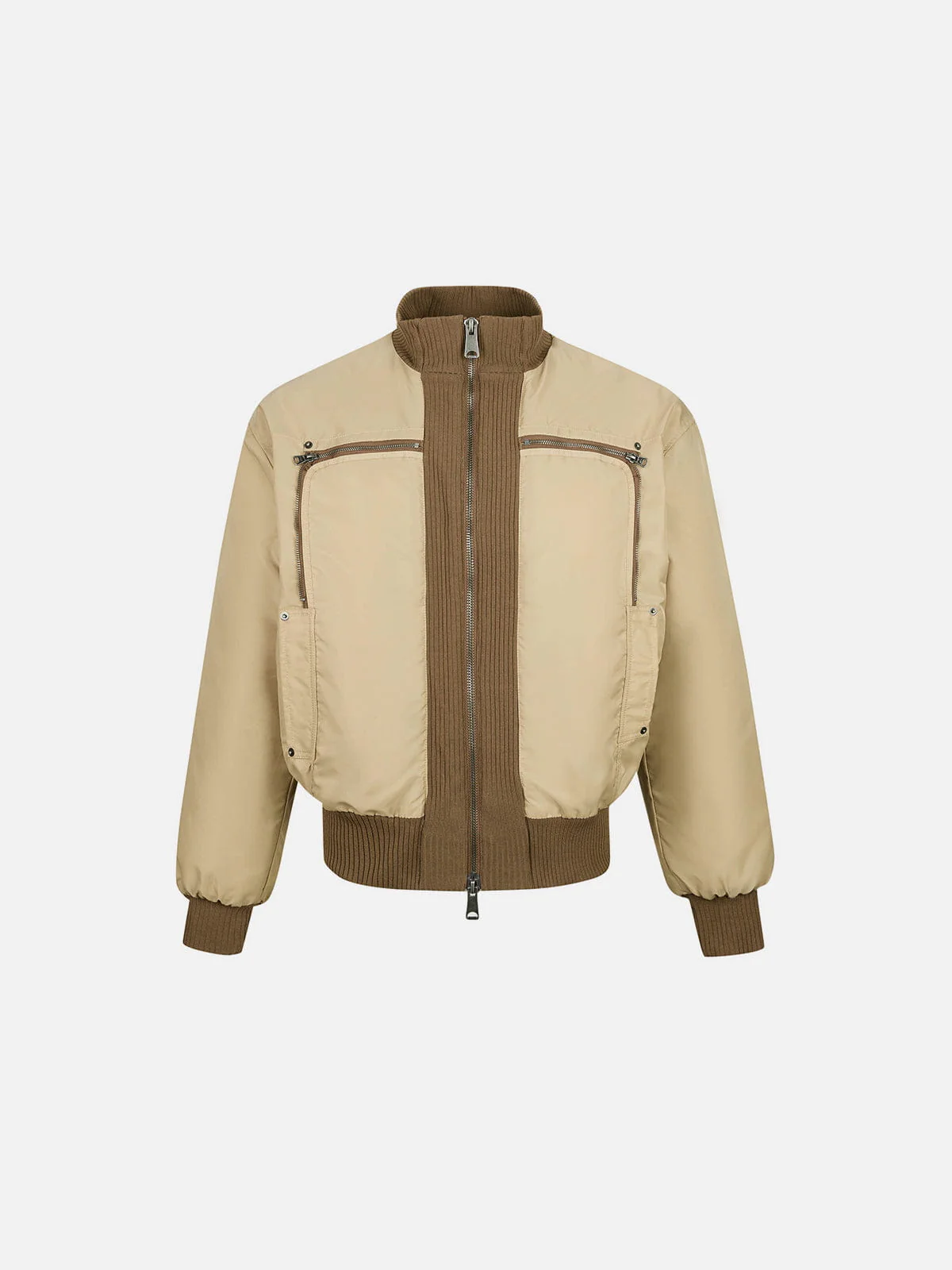 Aelfric Eden Ribbed Panel Zip Up Coat - Image 2