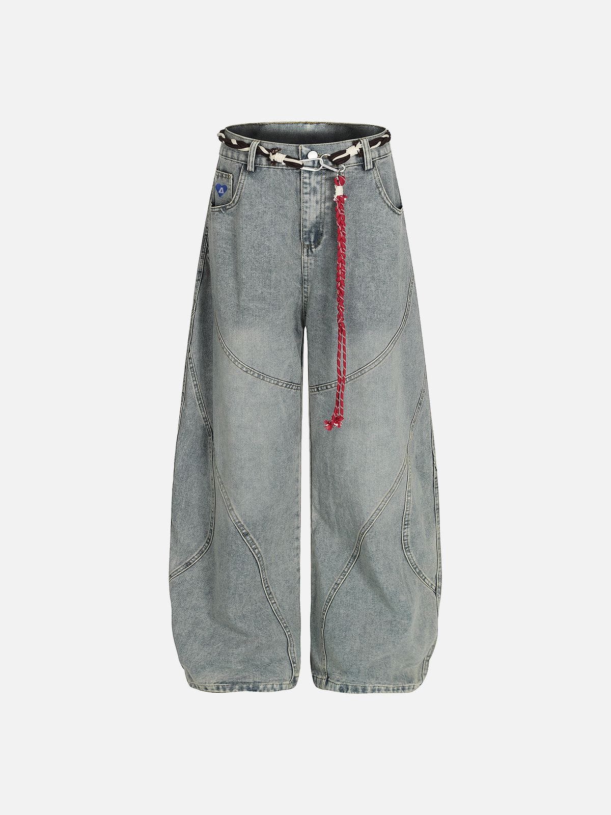 Aelfric Eden Rope Washed Baggy Barrel Jeans - Image 2