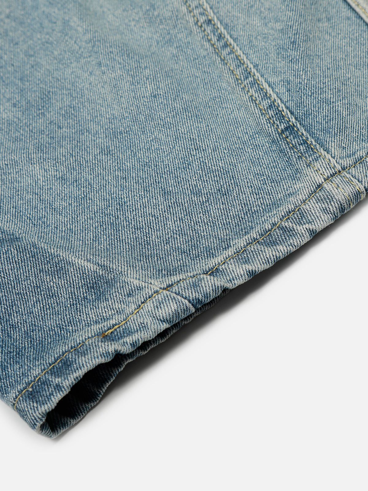Aelfric Eden Stripe Whiskering Baggy Barrel Jeans - Image 8