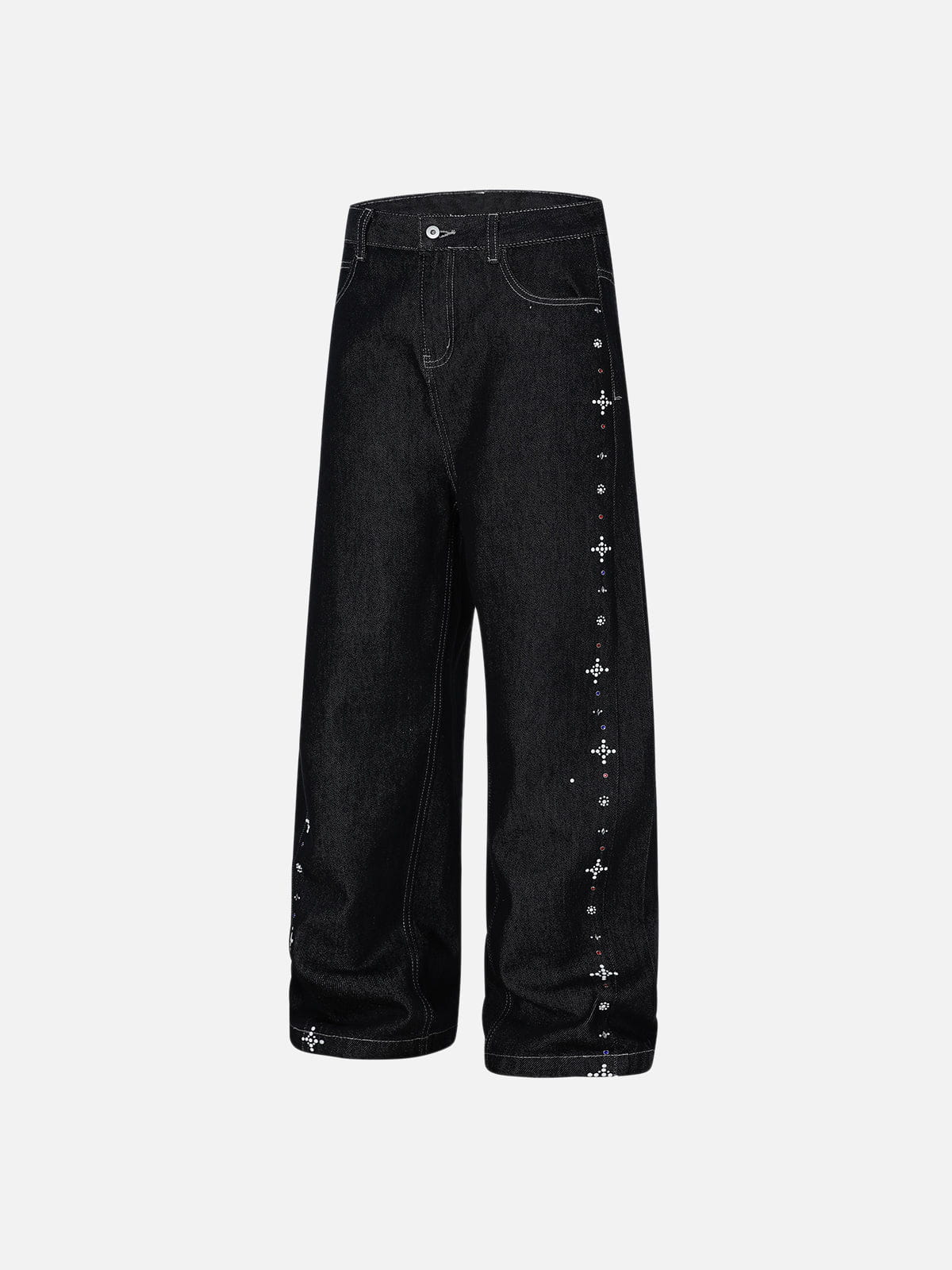 Aelfric Eden Studded Rhinestone Baggy Jeans - Image 2