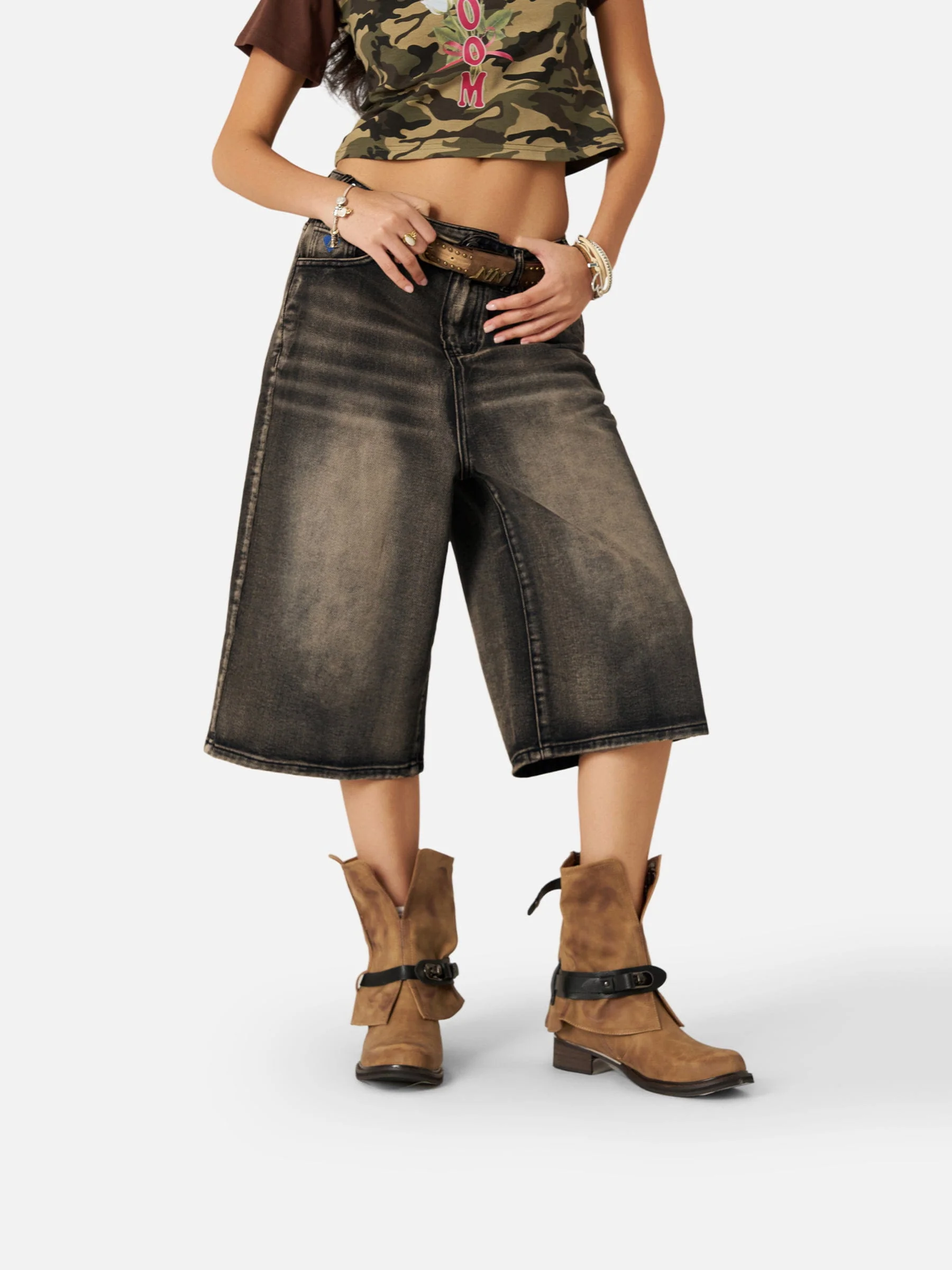 Aelfric Eden Vintage Washed Longline Jorts - Image 3