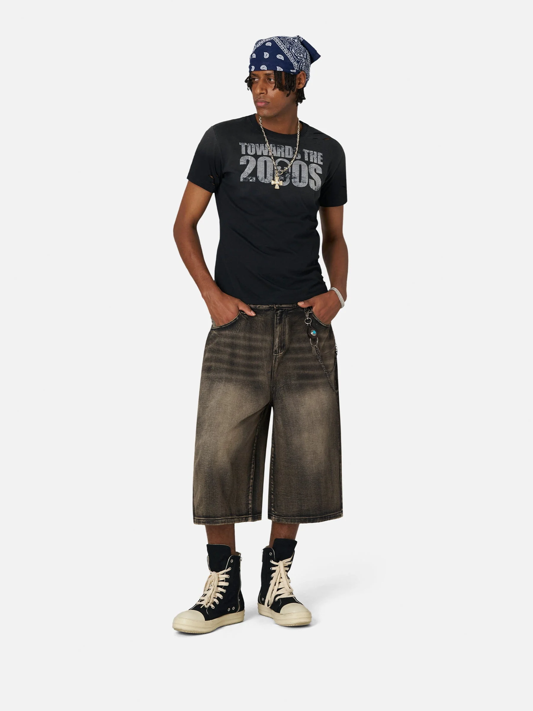 Aelfric Eden Vintage Washed Longline Jorts - Image 5
