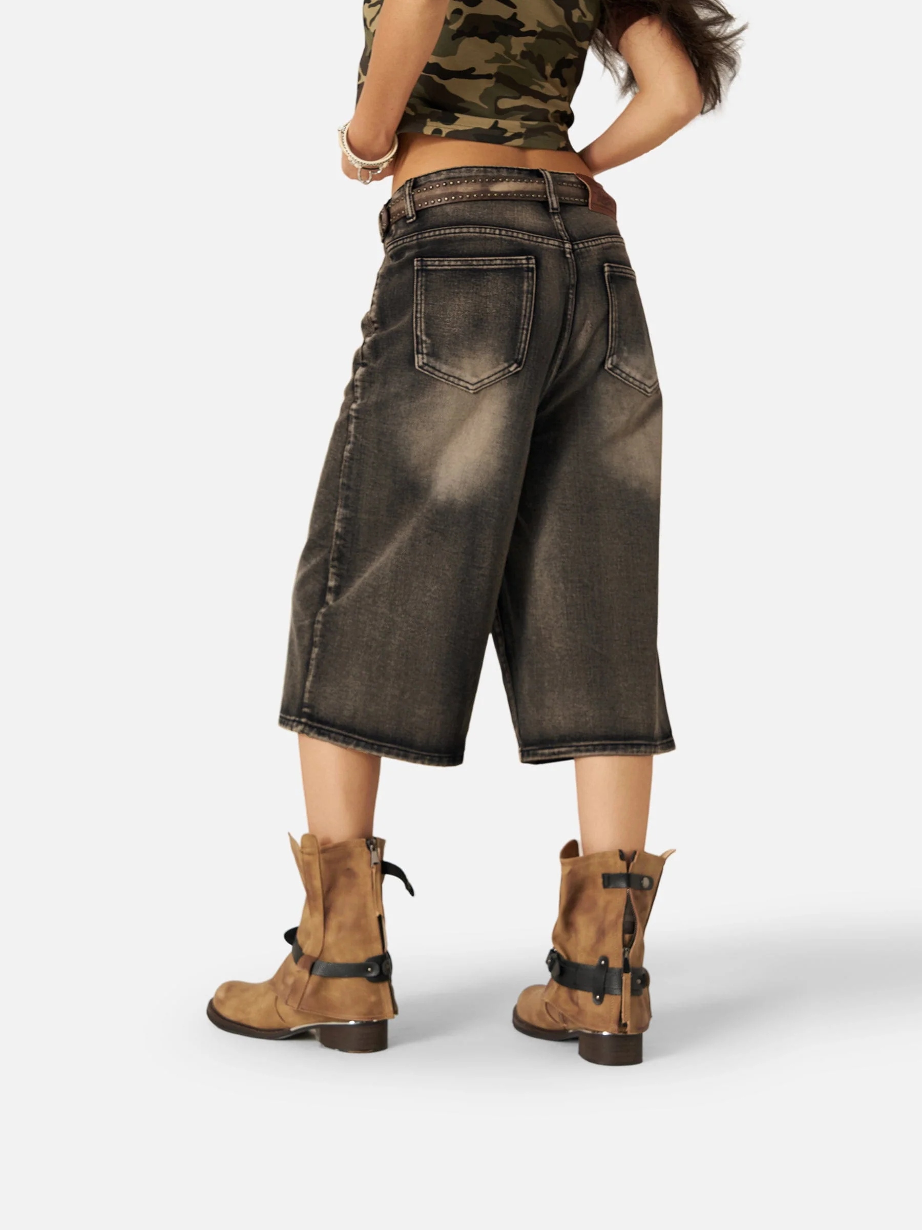 Aelfric Eden Vintage Washed Longline Jorts - Image 7