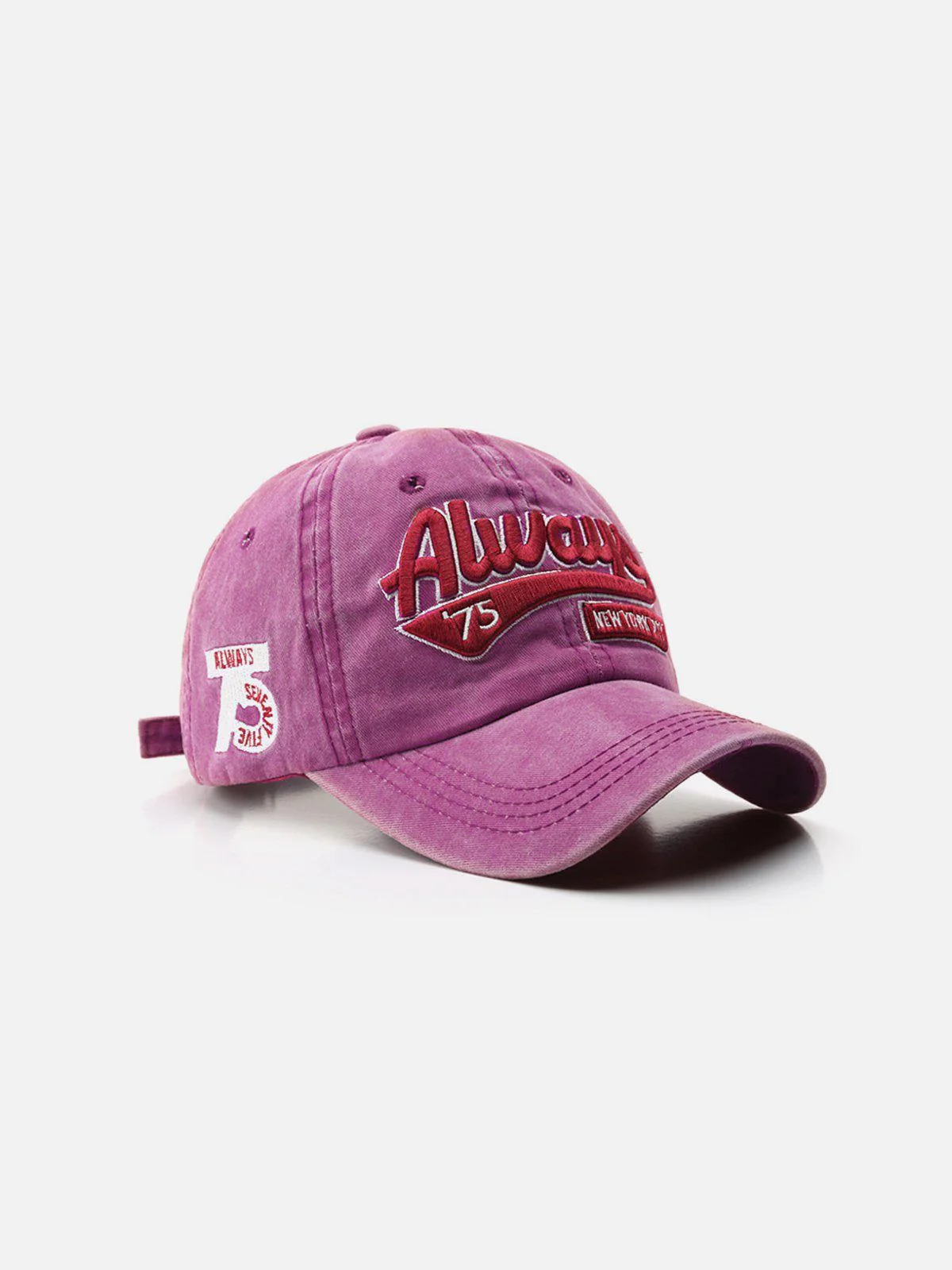 Washed Embroidered Letter Baseball Cap - Image 4