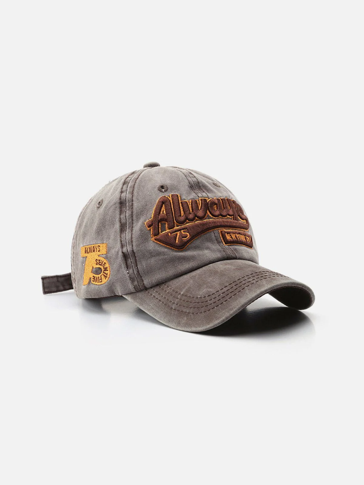 Washed Embroidered Letter Baseball Cap - Image 5