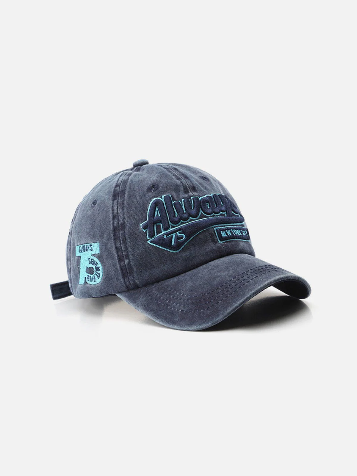 Washed Embroidered Letter Baseball Cap - Image 6