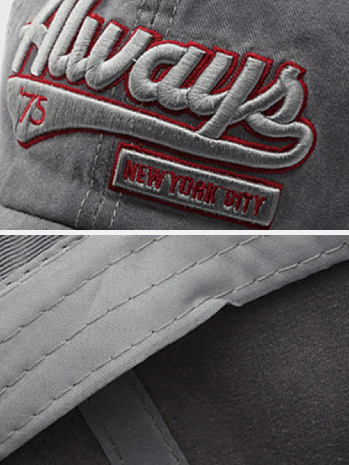 Washed Embroidered Letter Baseball Cap - Image 7