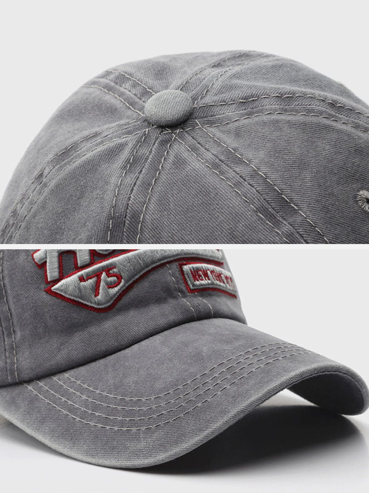 Washed Embroidered Letter Baseball Cap - Image 8