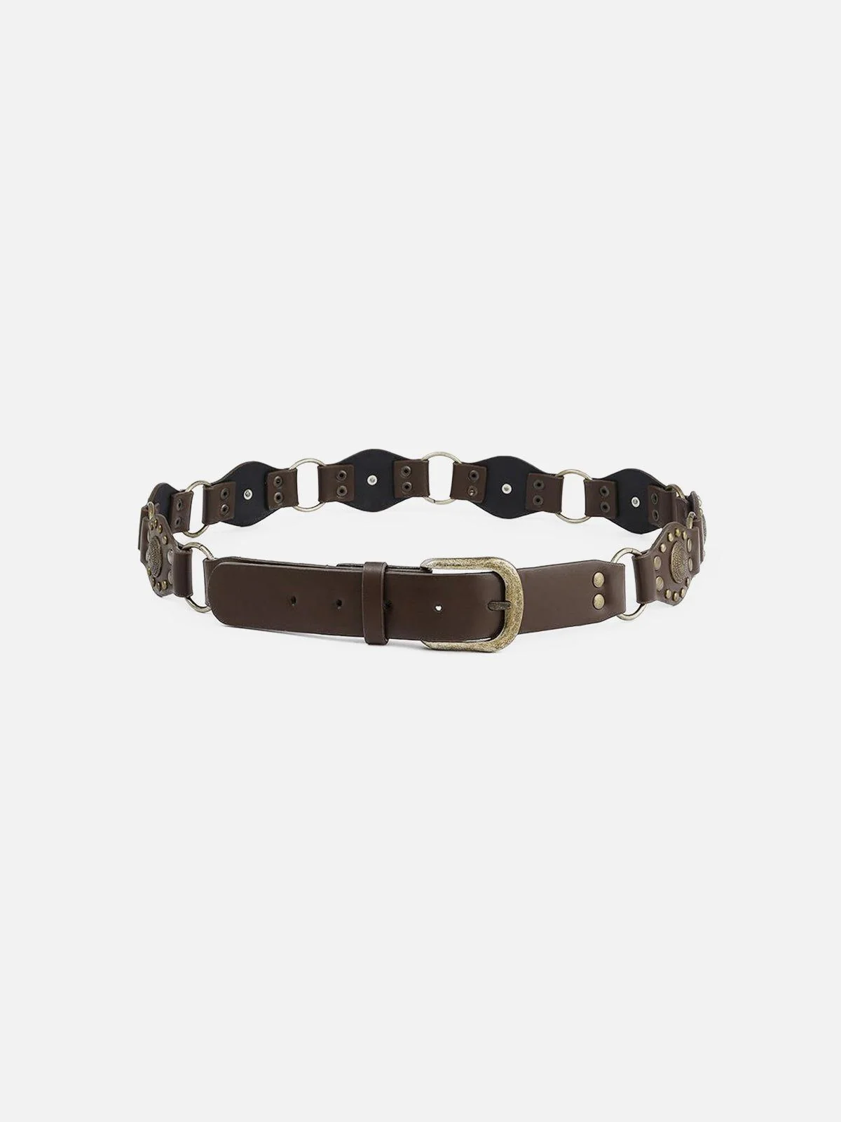 Vintage Rivet Faux Leather Belt - Image 4