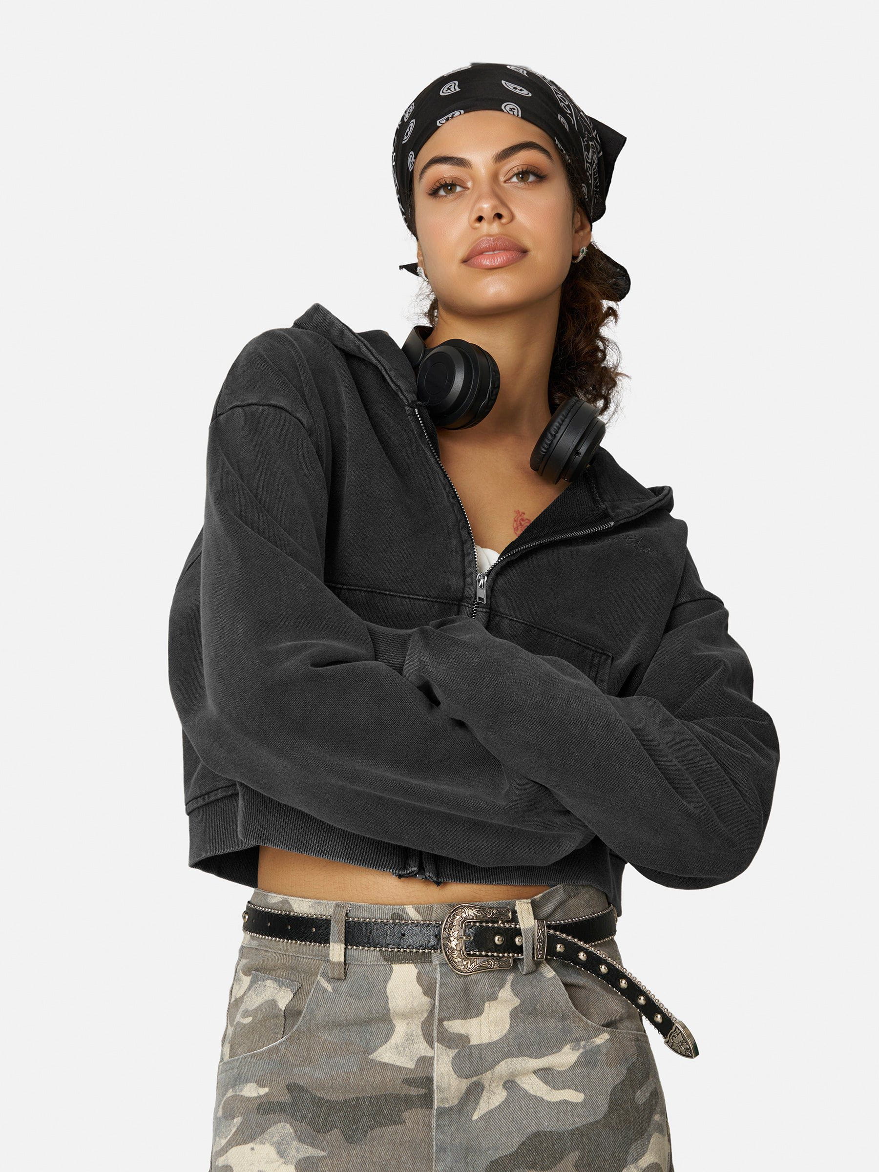 Aelfric Eden Boxy Solid Zip Up Hoodie - Image 7